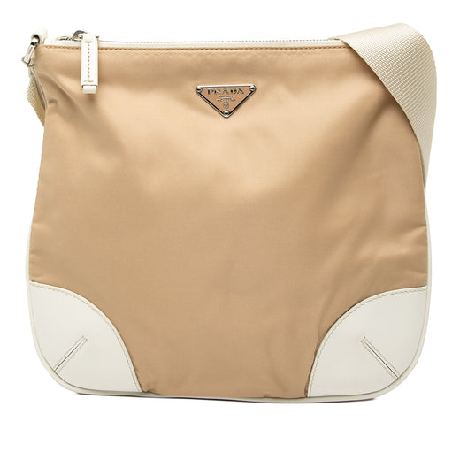 Leather Trimmed Tessuto Zip Top Crossbody - Image 1