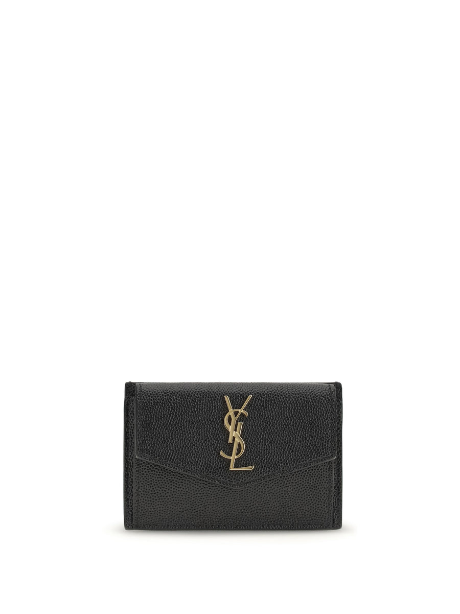 Saint Laurent Micro-Grain Calfskin Wallet — Black Calf Leather Bos Taurus