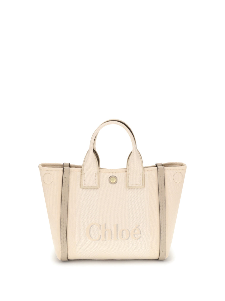 Chloé Carry Tote Bag — Beige Cotton
