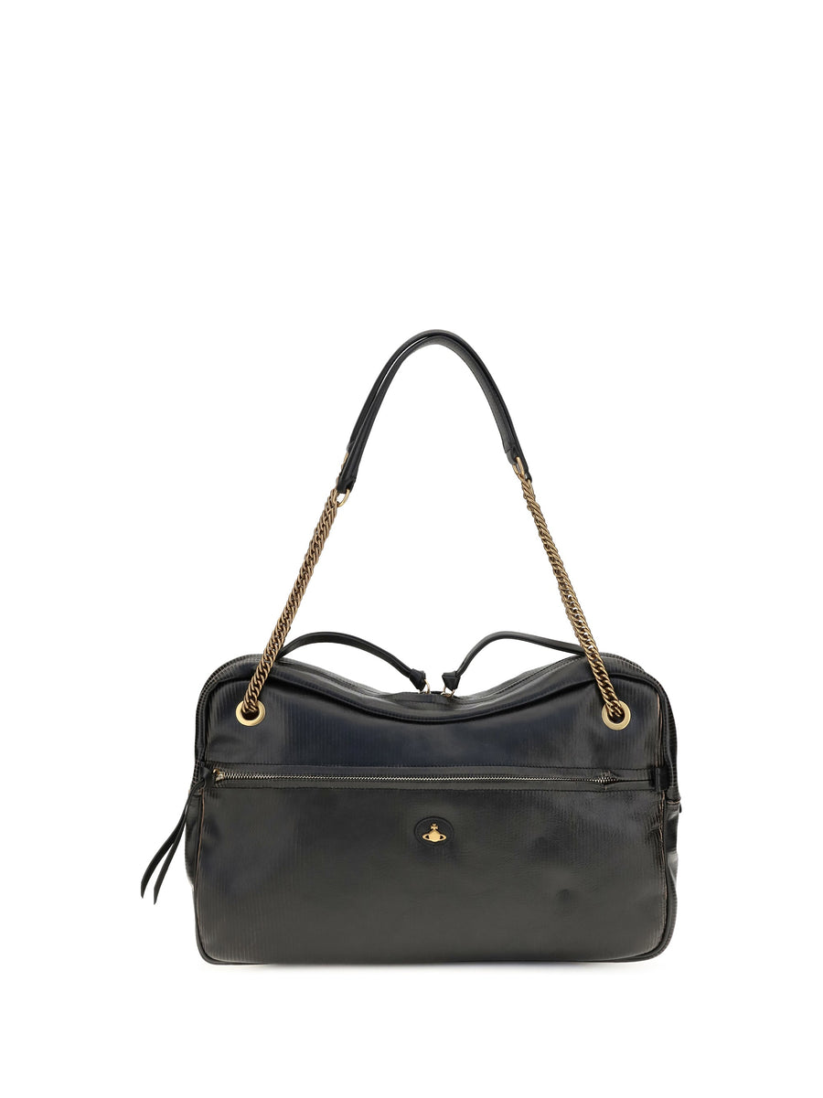 Vivienne Westwood Dolce Shoulder Bag — Black Calf Leather Bos Taurus