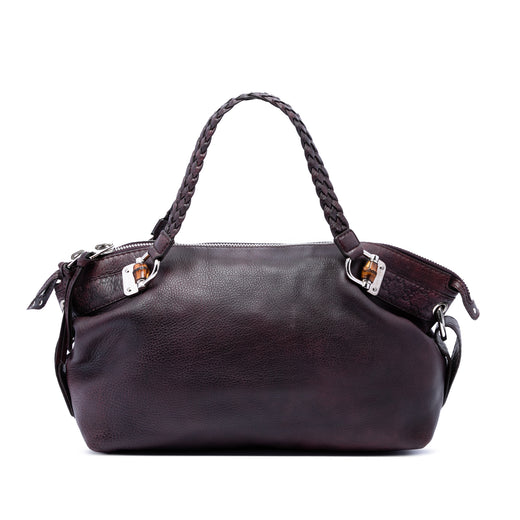 Medium Leather Bamboo Bar Tote - Image 1