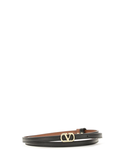 Valentino Garavani Belt — Black Calf Leather Bos Taurus