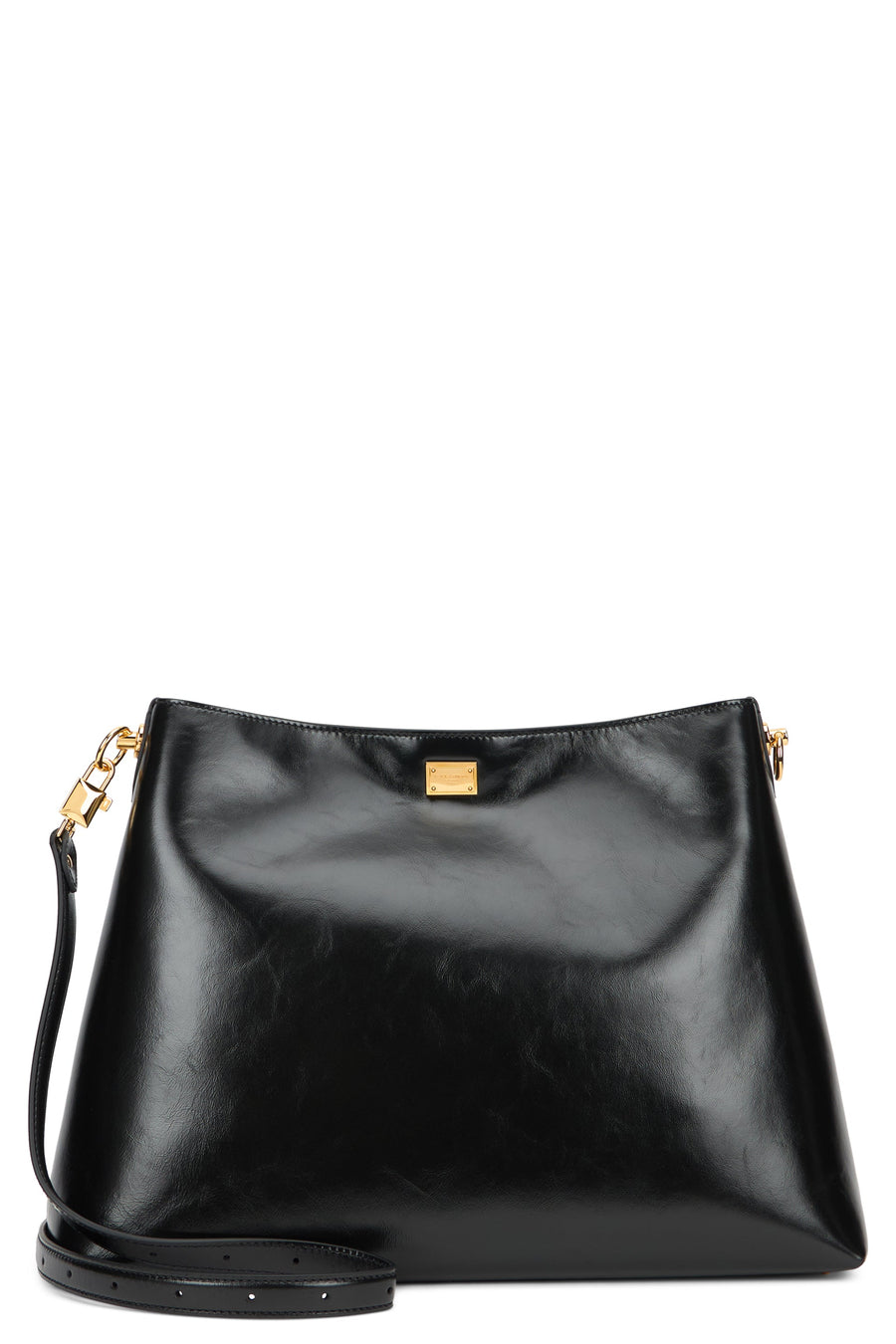 Dolce & Gabbana Smooth Calfskin Shoulder Bag — Black