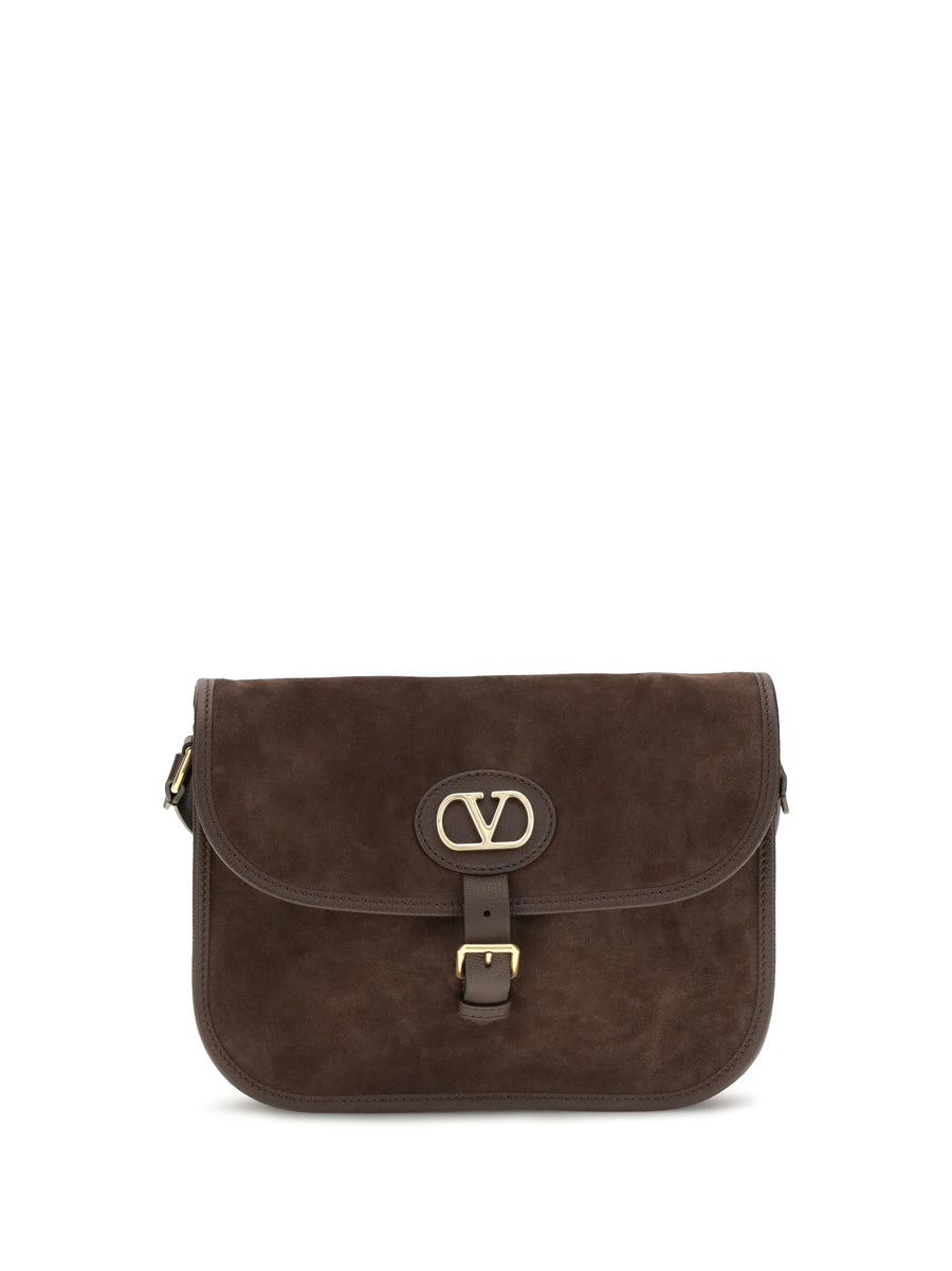 Valentino Garavani Antibes Shoulder Bag — Brown Calf Leather Bos Taurus