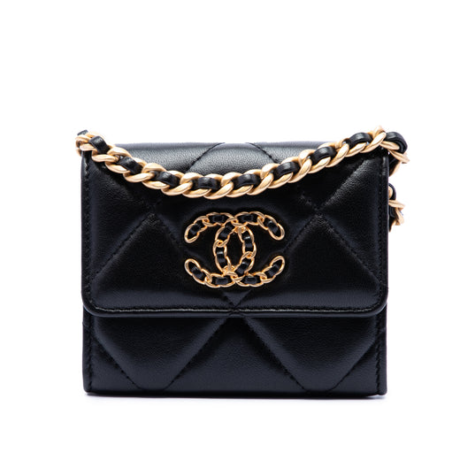 Quilted Lambskin 19 Flap Coin Purse With Chain - Image 1