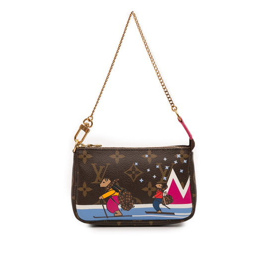 Monogram Christmas Animation Bears on Skis Mini Pochette Accessoires - Image 1