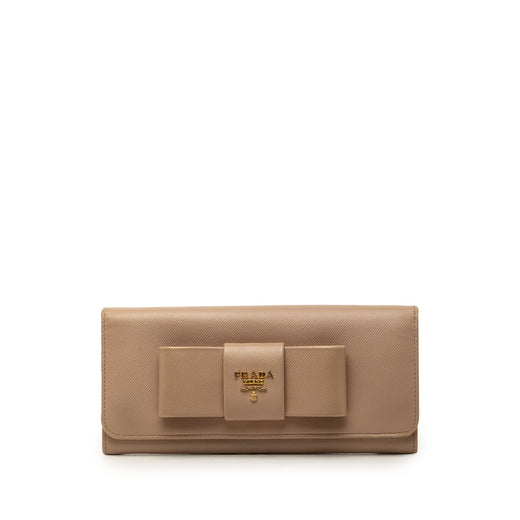 Saffiano Bow Continental Long Wallet - Image 1
