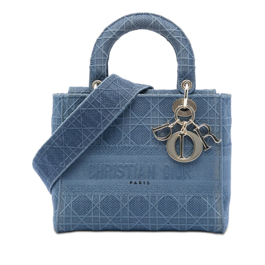 Medium Embroidered Canvas Cannage Lady D Lite - Image 1
