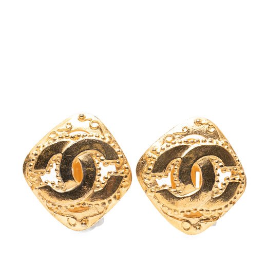 CC Gold Plated Clip On Earrings - Image 1