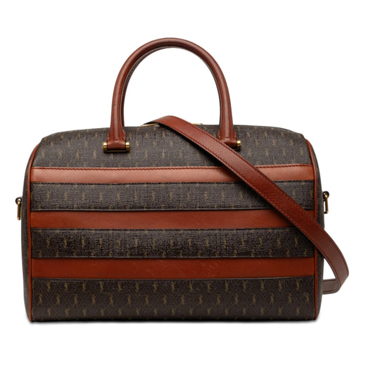 Le Monogramme Coated Canvas and Leather Striped Boston Bag - Image 1
