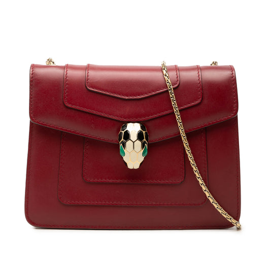 Small Leather Square Serpenti Forever Chain Crossbody - Image 1