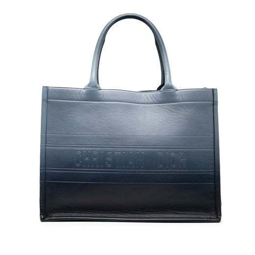 Medium Ombre Embossed Leather Book Tote - Image 1