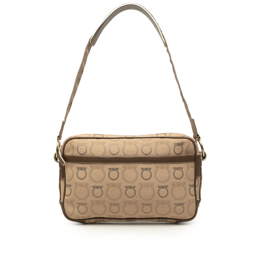 Gancini Canvas Shoulder Bag - Image 1