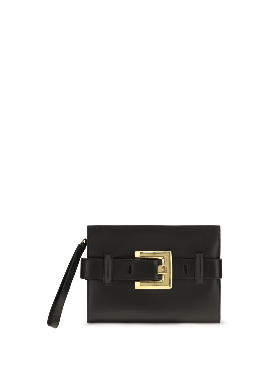 Balmain Anthem Clutch — Black Lamb Ovis Aries