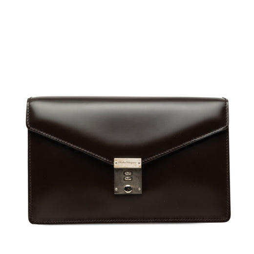 Leather Dial Lock Clutch - Image 1