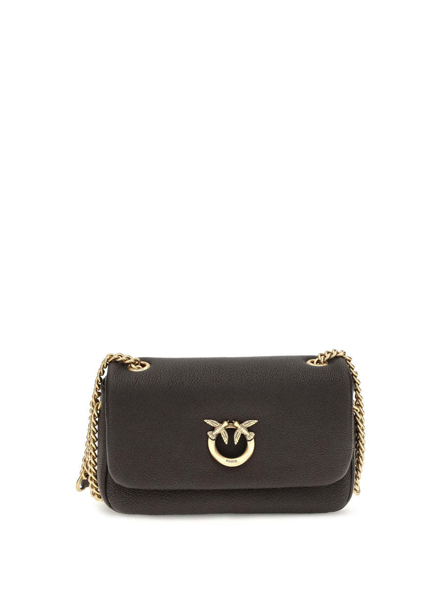 Pinko Click Shoulder Bag — Brown Calf Leather Bos Taurus
