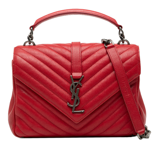 Medium Quilted Chevron Sheepskin College Satchel - Image 1