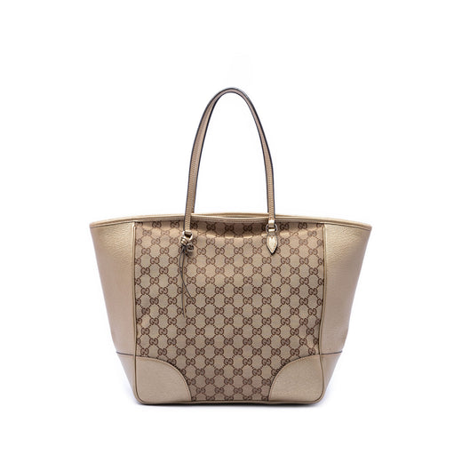GG Canvas and Metallic Calfskin Bree Tote - Image 1