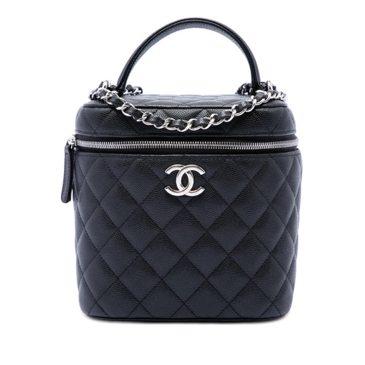 CC Quilted Caviar Top Handle Vanity with Chain - Image 1
