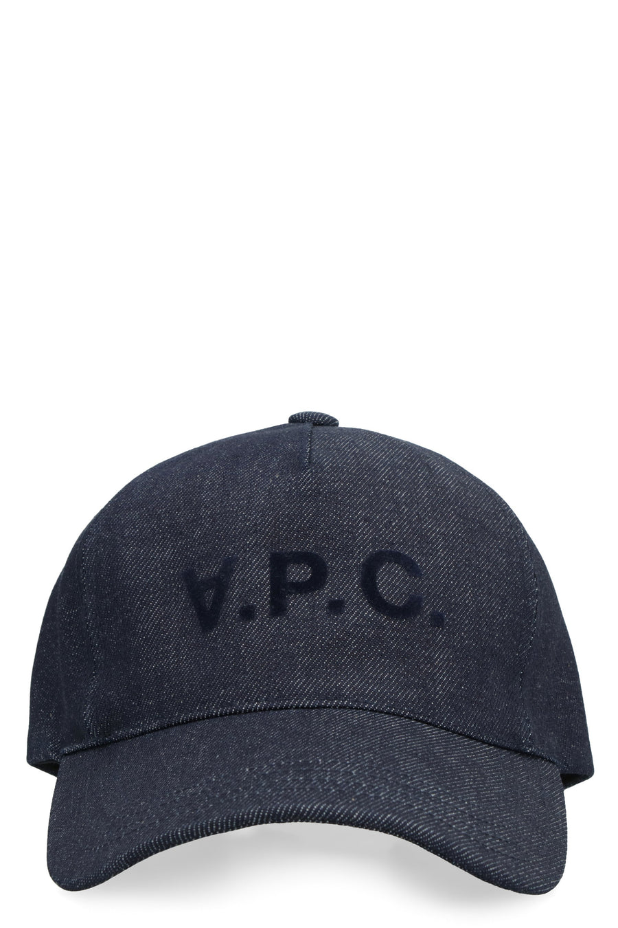 A.p.c. Cocsx Embroidered Logo Denim Baseball Cap — Navy Polyurethane Caps