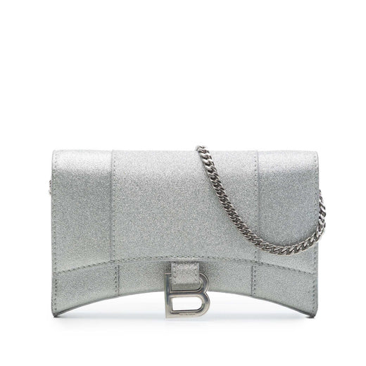 Glitter Fabric Hourglass Wallet On Chain - Image 1