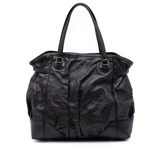 Embossed Leather Horsebit Full Moon Tote - Image 1