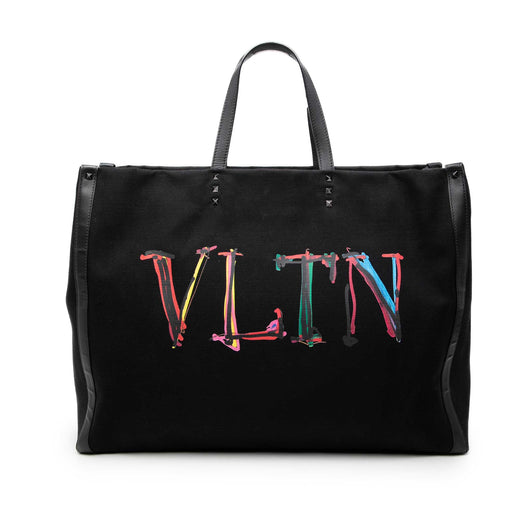 Large Canvas Rockstud VLTN Tote - Image 1