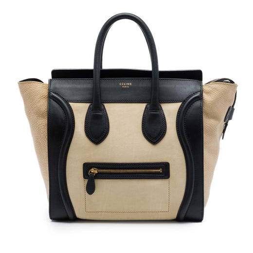 Mini Bicolor Leather Luggage Tote - Image 1