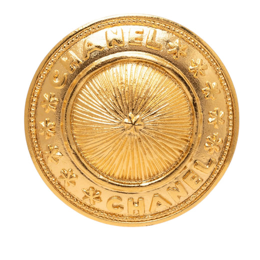 CC Gold Plated Sunburst Medallion Brooch - Image 1