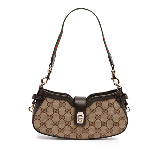 Mini GG Canvas Web Moon Side Shoulder Bag - Image 1