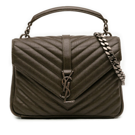 Medium Quilted Chevron Sheepskin College Satchel - Image 1