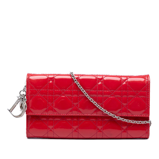 Patent Cannage Lady Dior Wallet On Chain - Image 1