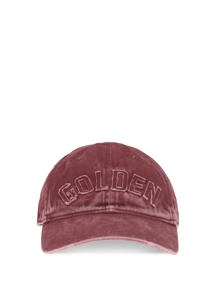 Golden Goose Gup02837p002734 Embroidered Logo Baseball Cap — Red Cotton Caps