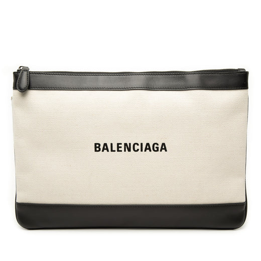 Canvas Navy Clip M Clutch - Image 1