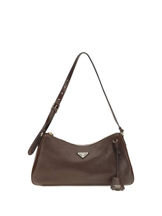 Prada Calf Leather Shoulder Bag — Brown Bos Taurus