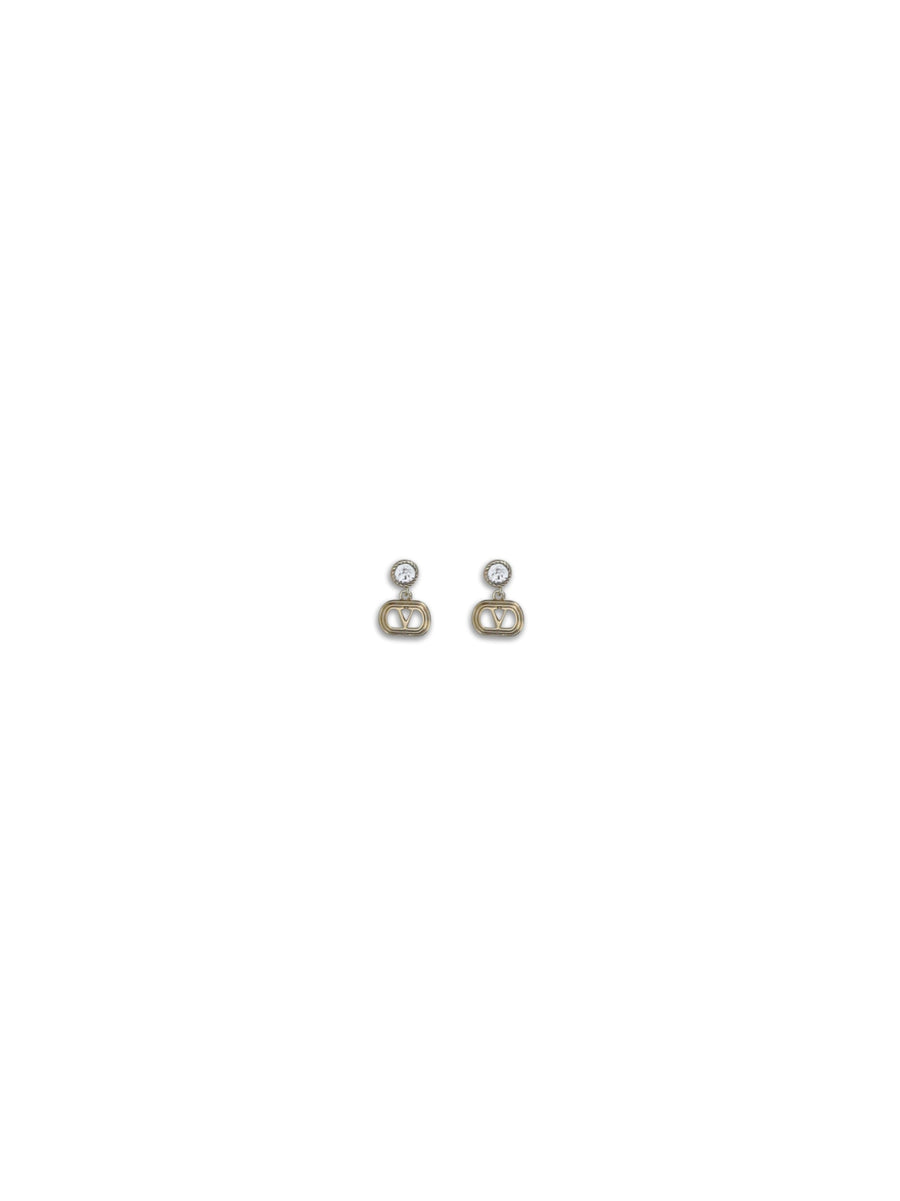 Valentino Garavani Ovalette Earrings — Gold Metal Metallic Metallised