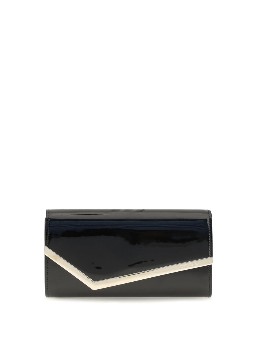Jimmy Choo Leather Clutch Wallet — Black Calf Bos Taurus