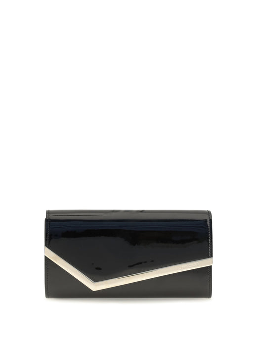 Jimmy Choo Leather Clutch Wallet — Black Calf Bos Taurus