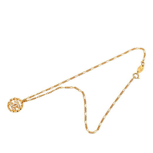 CC Gold Plated Strass Pendant Necklace - Image 1