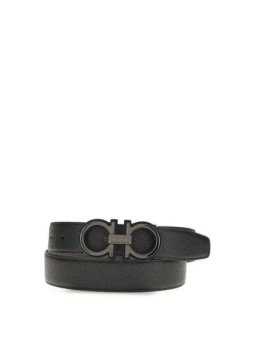 Ferragamo Gancini Belt — Navy Calf Leather