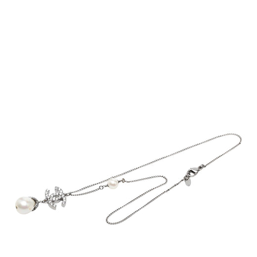 CC Brass Strass Faux Pearl Pendant Necklace - Image 1