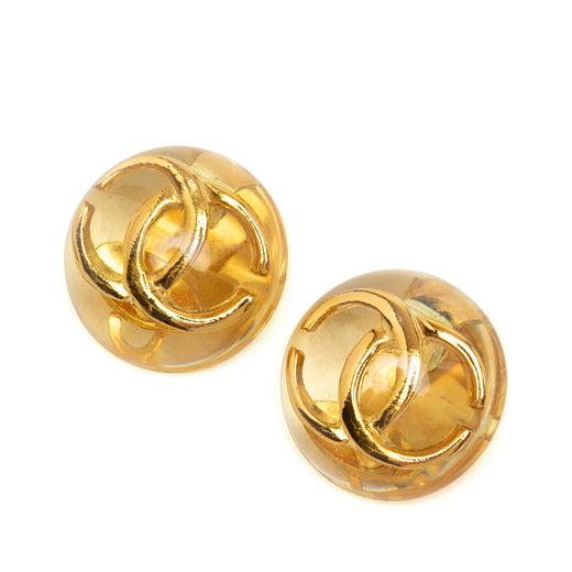 CC Resin and Gold Plated Clip On Earrings - Image 1
