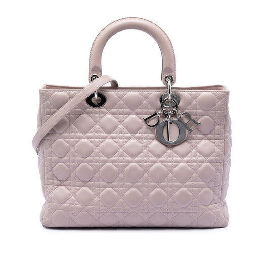 Large Lambskin Cannage Lady Dior - Image 1