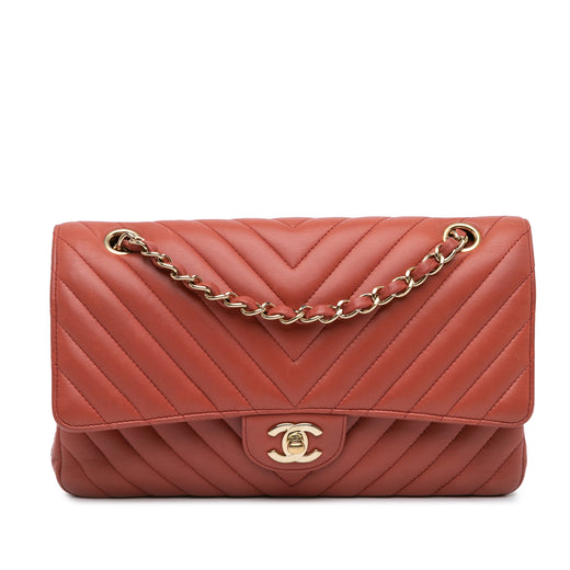 Medium Classic Chevron Lambskin Double Flap - Image 1