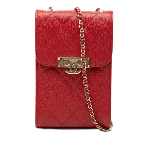 Quilted Caviar Golden Class Phone Holder - Image 1
