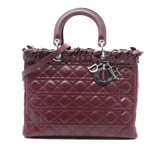 Large Lambskin Cannage Bow Lady Dior - Image 1