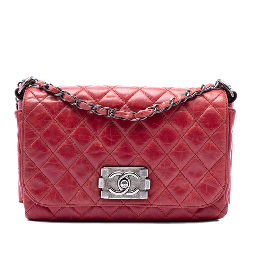 Quilted Glazed Calfskin Soft Boy Flap - Image 1