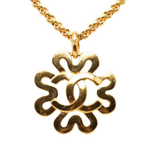 CC Gold Plated Flower Pendant Necklace - Image 1