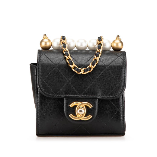 Mini Goatskin Chic Pearls Clutch On Chain - Image 1