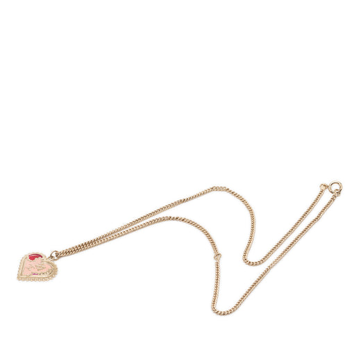 CC Gold Plated Enamel Heart Pendant Necklace - Image 1